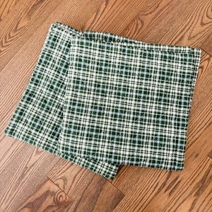 Laura Ashley Green White Blue Plaid Pillow Sham Covers 28x28